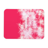 Roter rosa Glitzer funkelt zurück zur Schullehreri Magnet (Horizontal)