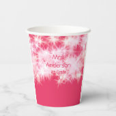 Roter rosa Glitzer funkelt zurück zur Schullehreri Pappbecher (Rückseite)