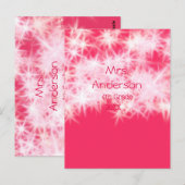 Roter rosa Glitzer funkelt zurück zur Schullehreri Postkarte (Vorne/Hinten)