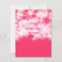 Roter rosa Glitzer funkelt zurück zur Schullehreri