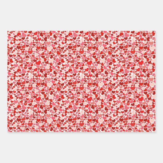 Roter Rosa Herzdesign Flat Geschenkpapier Set (Vorderseite 3)