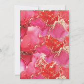 Roter Rosa Junggeselinnen-Abschied Einladung (Rückseite)