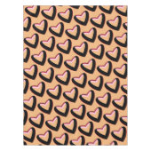 Roter Rosa und Schwarzer Farbverlauf Herz Tischdecke (Vorderseite)