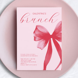 Roter Rosa Wasserfarbe-Bogen Galentine’s-Freundinn Einladung