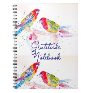 Roter Rosella-Papagei Papageien Vögel Dankbarkeits Notizblock