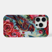Roter Rosen-Blumenmuster-iPhone-Schutzhülle iPhone Hülle (Rückseite (Horizontal))