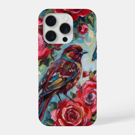 Roter Rosen-Blumenmuster-iPhone-Schutzhülle iPhone Hülle (Rückseite)