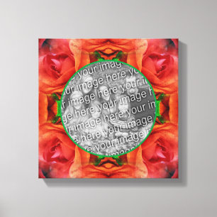 Roter Rosen-Blumenrahmen - Erstellen Sie Ihr eigen Leinwanddruck