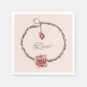Roter Rosen-Charme-Armband Serviette (Vorderseite)