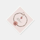 Roter Rosen-Charme-Armband Serviette (Ecke)