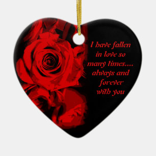 Roter Rosen-Druck Valentins-Erinnerungs-Schmuck Keramikornament