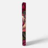 Roter Rosen Glasmalerei-Design Case-Mate iPhone Hülle (Rückseite / Links)