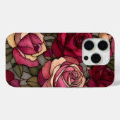 Roter Rosen Glasmalerei-Design Case-Mate iPhone Hülle (Rückseite (Horizontal))