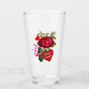 Roter Rosen-Herzen Valentinstag-Party-Glas-Tasse Glas