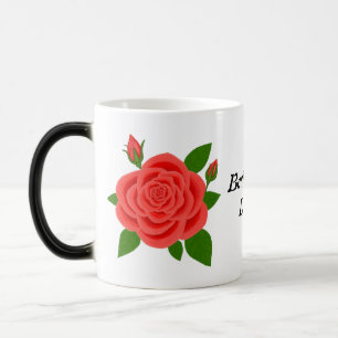 Roter Rosen Muttertags Morgen-Mug Verwandlungstasse