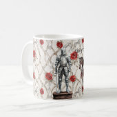 Roter Rosen Ritter in strahlender Rüstung Kaffeetasse (Vorderseite Links)