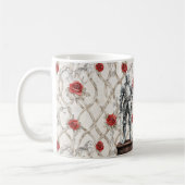 Roter Rosen Ritter in strahlender Rüstung Kaffeetasse (Links)