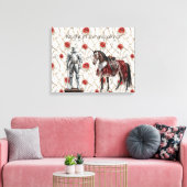 Roter Rosen Ritter in strahlender Rüstung Leinwanddruck (Insitu (Wohnzimmer))