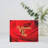 Roter Rosen Valentinstag Party Postkarte (Stehend Vorderseite)