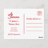 Roter Rosen Valentinstag Party Postkarte (Rückseite)