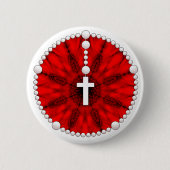 Roter Rosenbeet-Traum-Fänger Button (Vorderseite)