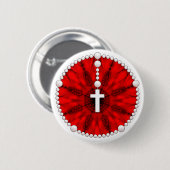Roter Rosenbeet-Traum-Fänger Button (Vorne & Hinten)