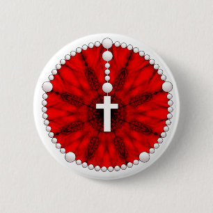 Roter Rosenbeet-Traum-Fänger Button