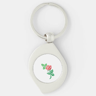Roter Rosenblumendesign – Klassische Blumenpracht Schlüsselanhänger