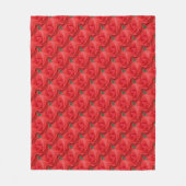 Roter Rosenblumenmuster Fleecedecke (Vorderseite)