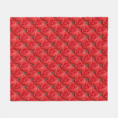 Roter Rosenblumenmuster Fleecedecke (Vorderseite (Horizontal))