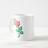Roter Rosenblüten-Design – Klassische Blumen-Schön Kaffeetasse (Vorderseite Links)