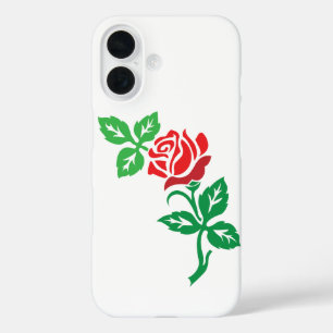 Roter Rosenblüten-Design – Klassische Blumenpracht iPhone 16 Hülle