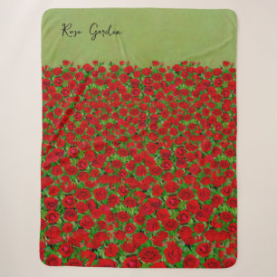 Roter Rosengarten Feld Lebendige Blumen Sherpadecke