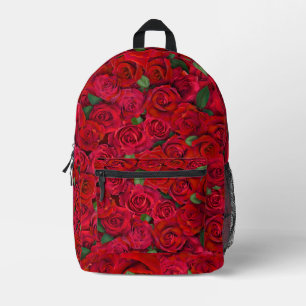 Roter Rosengarten Florales Nahtloses Romantisches Bedruckter Rucksack