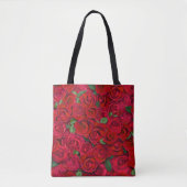 Roter Rosengarten Florales Nahtloses Romantisches  Tasche (Vorderseite)