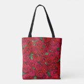 Roter Rosengarten Florales Nahtloses Romantisches  Tasche (Rückseite)