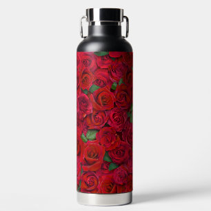 Roter Rosengarten Florales Nahtloses Romantisches  Trinkflasche