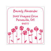 Roter Rosengarten Selbstfärbender Absender Stempel (Design)