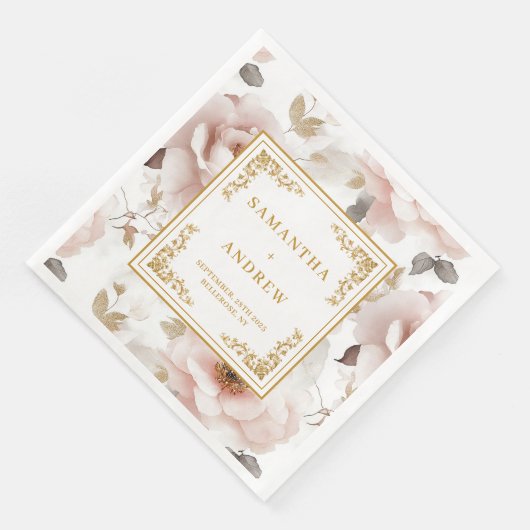 Roter Rosenholz Hochzeitsnapkins Serviette (Ecke)