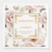 Roter Rosenholz Hochzeitsnapkins Serviette (Vorderseite)