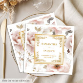 Roter Rosenholz Hochzeitsnapkins Serviette