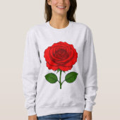 Roter Rosenpullover Sweatshirt (Vorderseite)