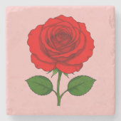 Roter Rosenstein Untersetzer (Vorderseite)