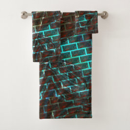 Roter Rost, Kratzer, kleiner Stein oder Gitter Badhandtuch Set