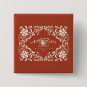 Roter Rost - Mr. & Mrs. Wedding Button Button (Vorderseite)