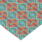 Roter Rost Orange Türkis Aquamarin Mittelgroßer Tischläufer (Ecke)