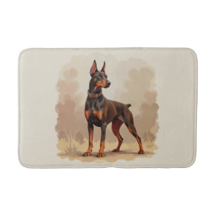 Roter Rostbrauner Dobermann Pinscher Hund Badematte