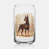 Roter Rostbrauner Dobermann Pinscher Hund Dosenglas (Rückseite)