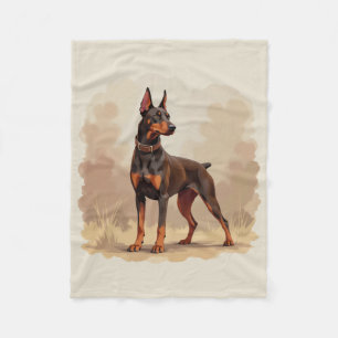 Roter Rostbrauner Dobermann Pinscher Hund Fleecedecke