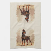 Roter Rostbrauner Dobermann Pinscher Hund Geschirrtuch (Vertikal)